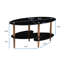 Table basse noire ovale en verre