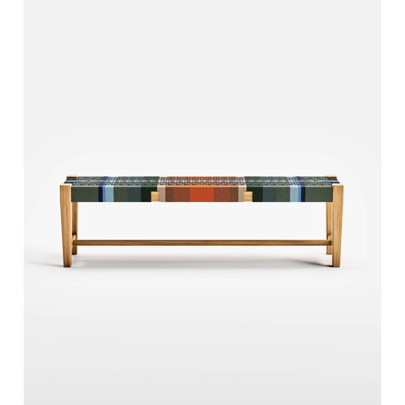 Masaya Upholstered Dining Bench, Clear Teak San Geronimo Manila
