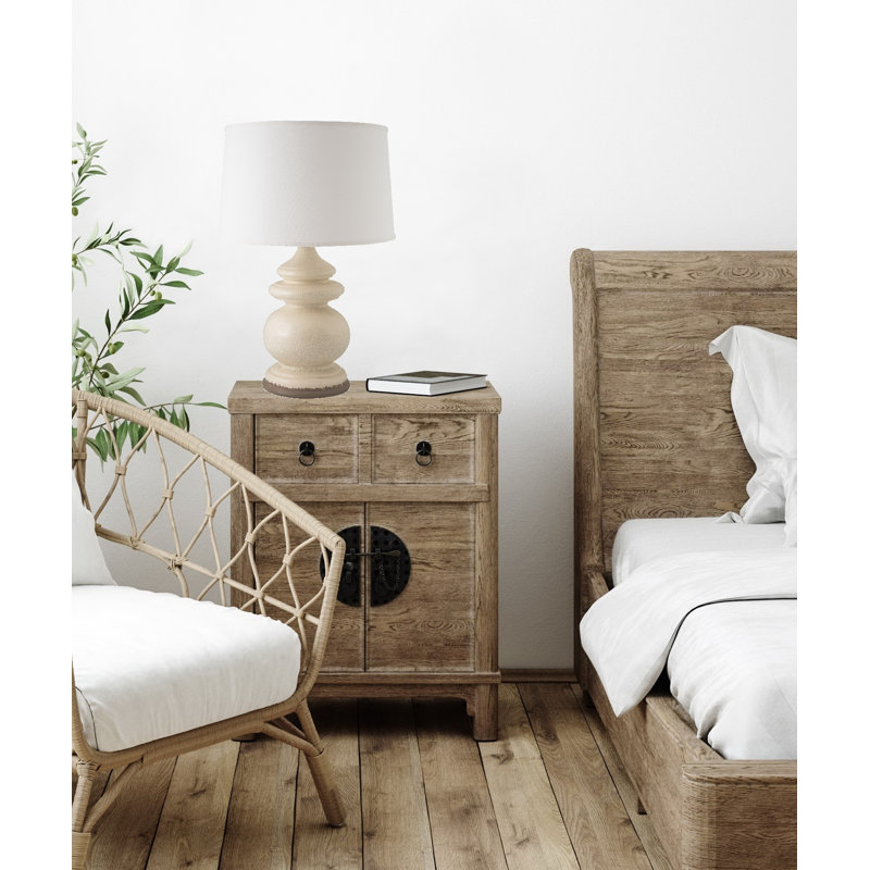 Eramana Ceramic Table Lamp, Eggshell Crackle/Sand