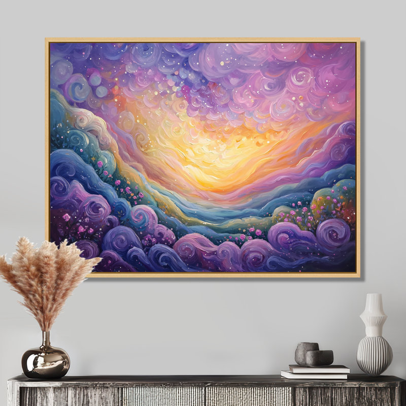 Fauvisme céleste plaine de lavande I - art mural fauvisme, H 24 po x l 32 po, Toile tendue, Ne s’applique pas