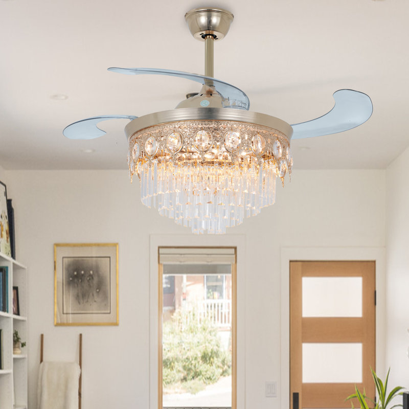 42" Ermis 4 - Blade LED Propeller Ceiling Fan with Remote Control