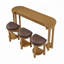 Ensemble de 4 tables de bar avec 3 tabourets de bar rembourrés en polyuréthane-1772954714