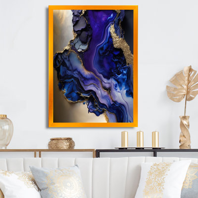 " Abstract Geode Gold And Purple Marble "