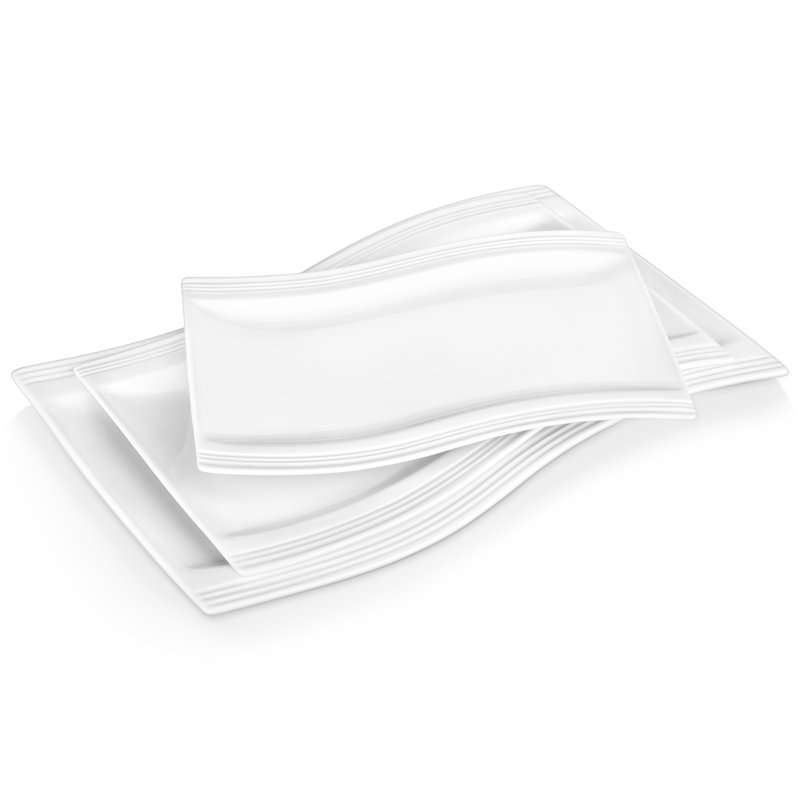 Grand grand plat de service, ensemble de 3 plats de service 15 "/ 13" / 11 "