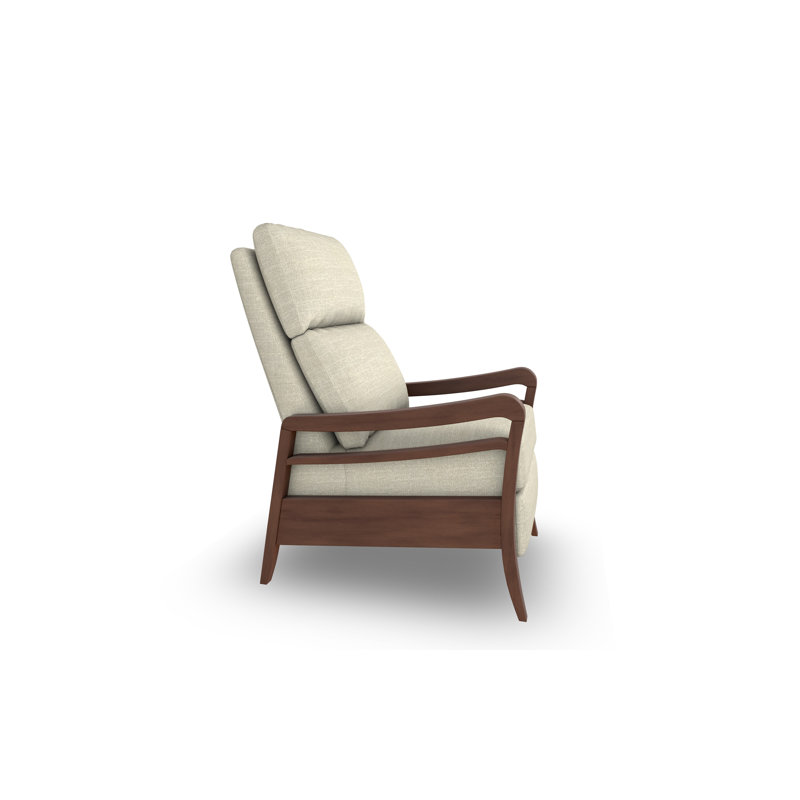 Modern High Leg Recliner, Ivory-22533, Dark Walnut
