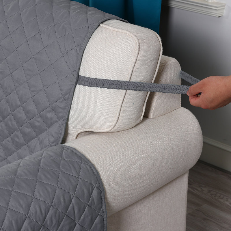 Housse pour canapé modulaire réversible, Microfibre grise, H 0,2 po x l 82 po x P 22 po