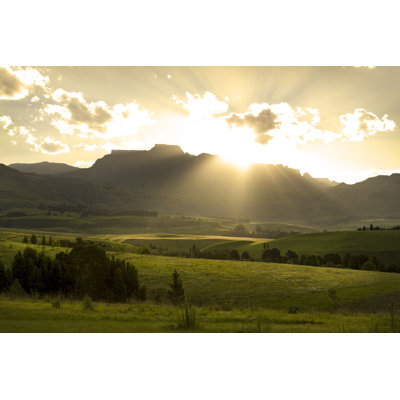 Sunset Over Mountains - Wrapped Canvas Print