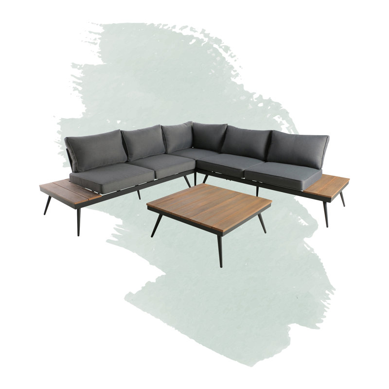 Phantom 4 - Person Modular Patio Conversation Sets with Cushions, Natural