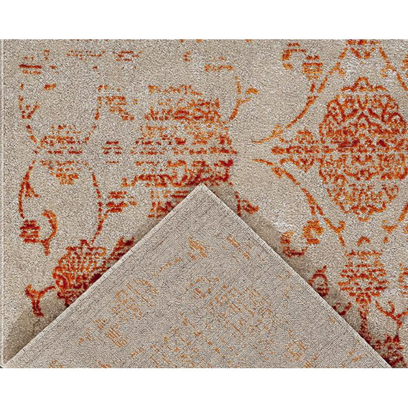 Floral/crème florale/tapis décoratif intérieur/extérieur orange Thornton, Rectangle 10 pi x 13 pi