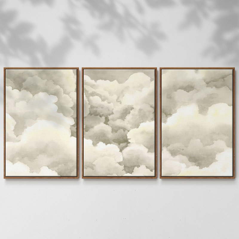 Storm Brew III - Toile encadrée multi-pièces, Cadre noyer, H 36 po x l 75 po
