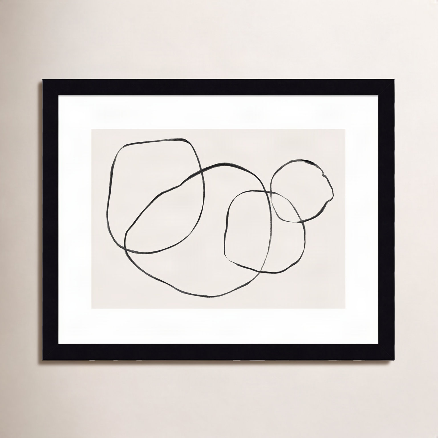 Going in Circles Print by Teju Reval, 19" H x 25" W, Noir Black Framed