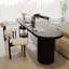 Bureau ovale noir en bois massif-1181264501