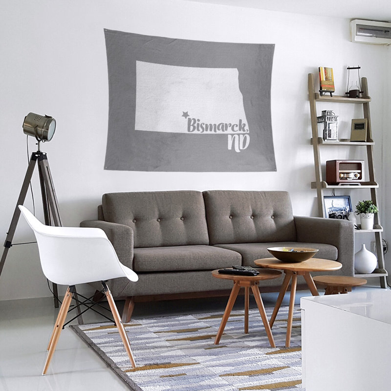Tapisserie Bismarck North Dakota, H 27,5 po x l 37,5 po, Gris
