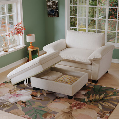 Chaise longue avec repose-pieds et rangement