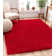 Feather Soft Modern Solid Shag Red Area Rug