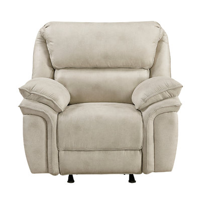 Fauteuil inclinable manuel à bascule Tony, avec languette en microfibre brun sable