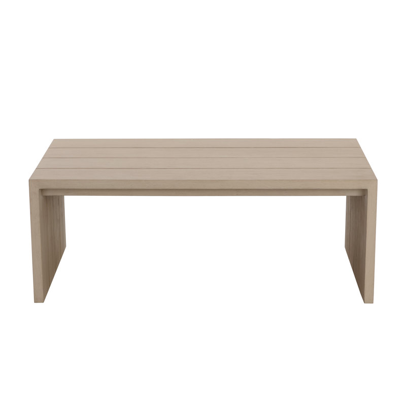 Brown Rectangular Teak Outdoor Coffee Table