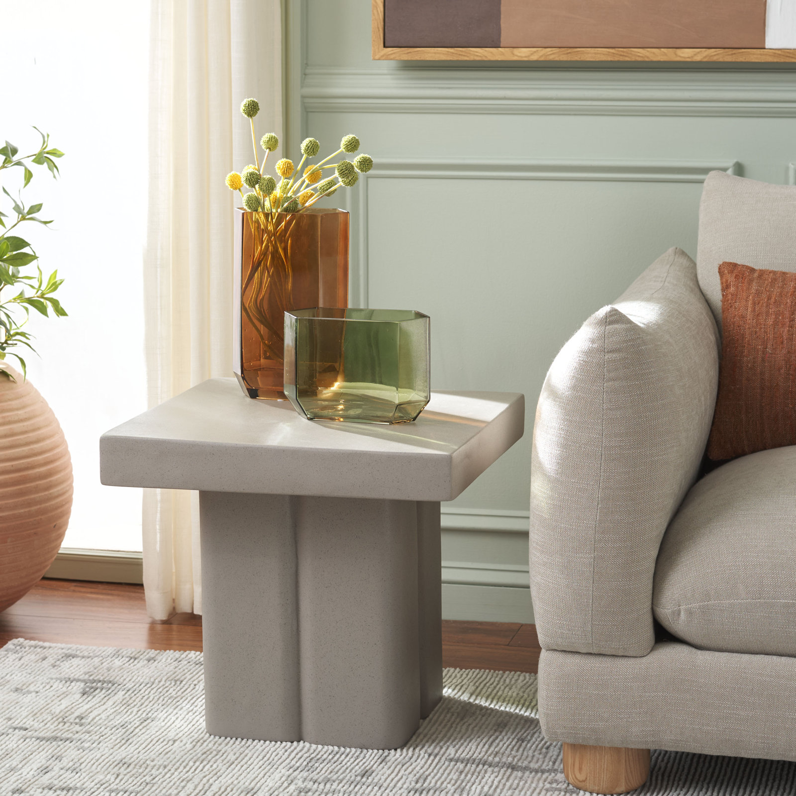 Stewartville Square Accent Table, Gray