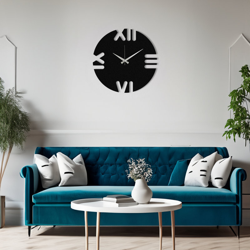Horloge murale élégante en métal 18,9 po x 18,9 po | Fabrication 100% métal, épaisseur: 0,05 pouce | Nécessite 1 pile AA (non incluse) | Parfait pour les décors modernes et les espaces de vie