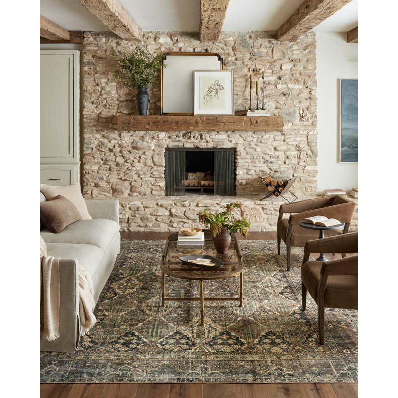 Magnolia Home By Joanna Gaines X Loloi Banks Machine Washable Spice / Blue Area Rug, Rectangle 8'6" x 11'6"