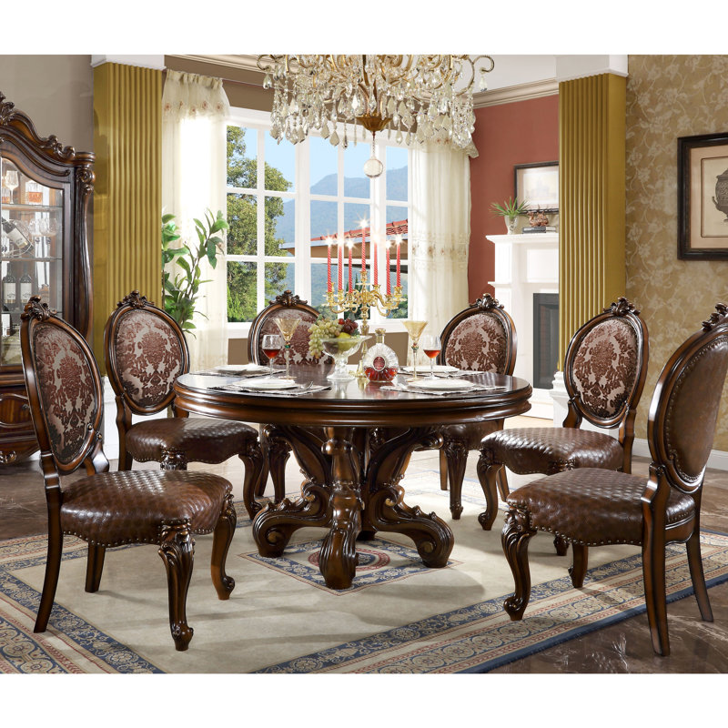 Chaises de salle à manger Brown & Cherry (2 pièces) - Traditionnelle avec des sièges confortables et un design élégant avec une finition classique à dossier ovale