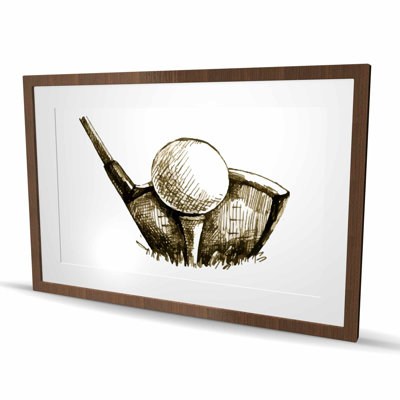 «Golf Ball», reproduction d'art encadrée | Décoration homme des cavernes