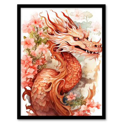 Holstentor Fantasy Dragon Serpent 2024 Chinese Year Of The Dragon - Single Picture Frame Print