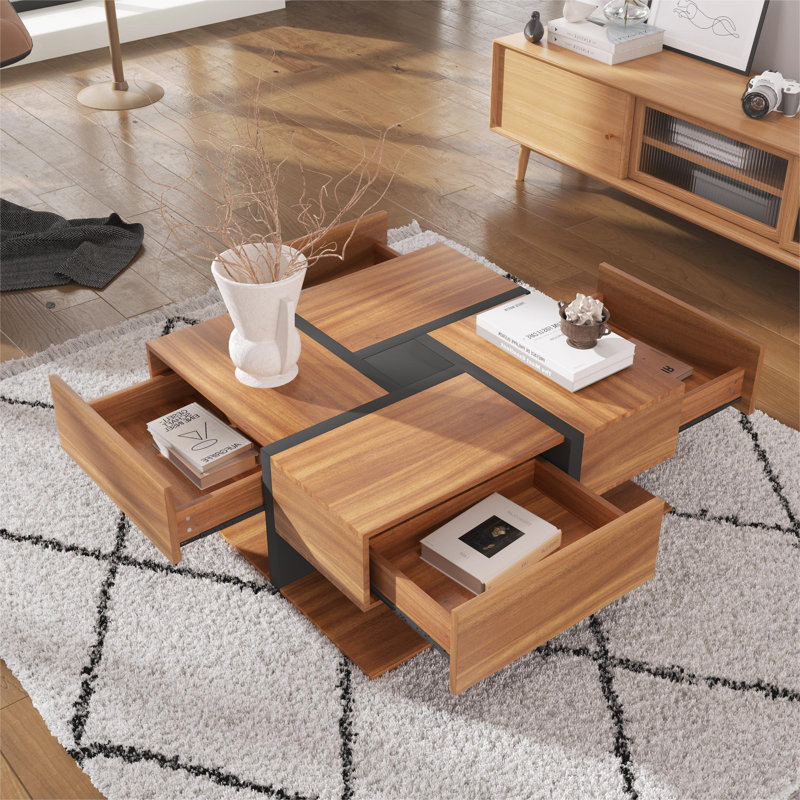 Caelinn Coffee Table with Storage, Brown