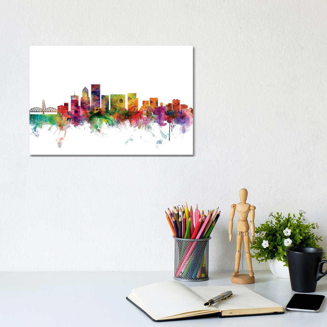 Portland, Oregon Skyline by Michael Tompsett - Wrapped Canvas Gallery-Wrapped Canvas GiclÃ©e