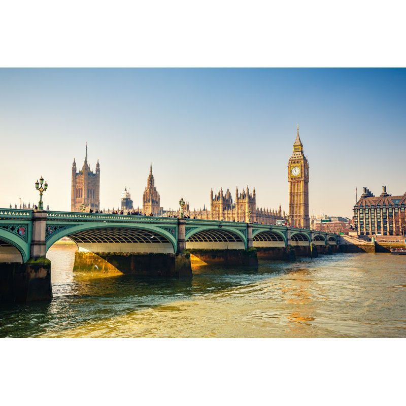 Tollison, maisons du Parlement, Londres par Sborisov - Photographie sur toile tendue, H 8 po x l 12 po
