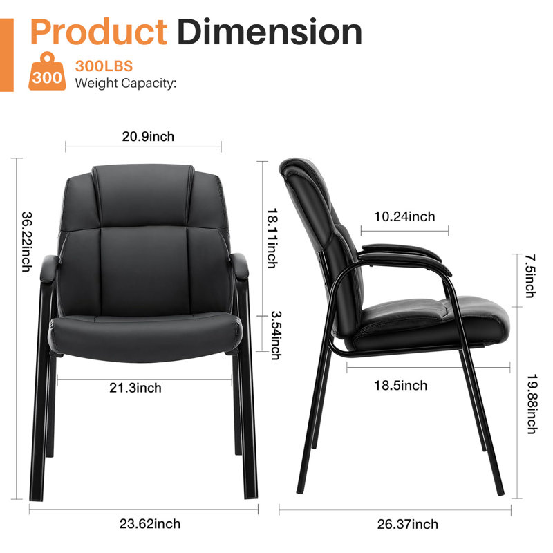 Faux Leather Conference Chair with Padded Arms