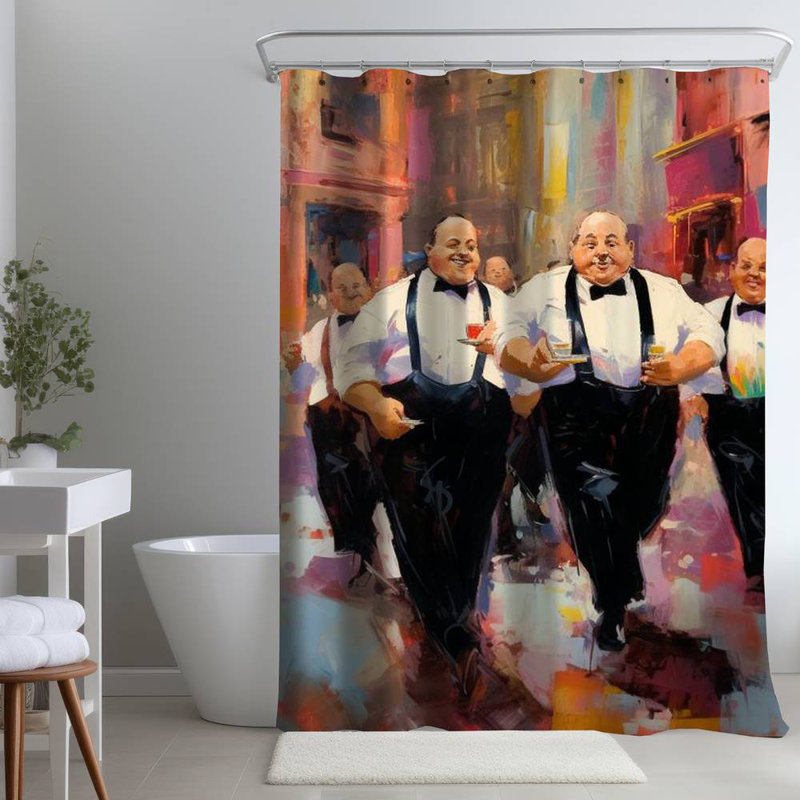 Shower Curtain GA131 – Polyester Shower Curtain, Dye Sublimation Print, 71" W × 74" L