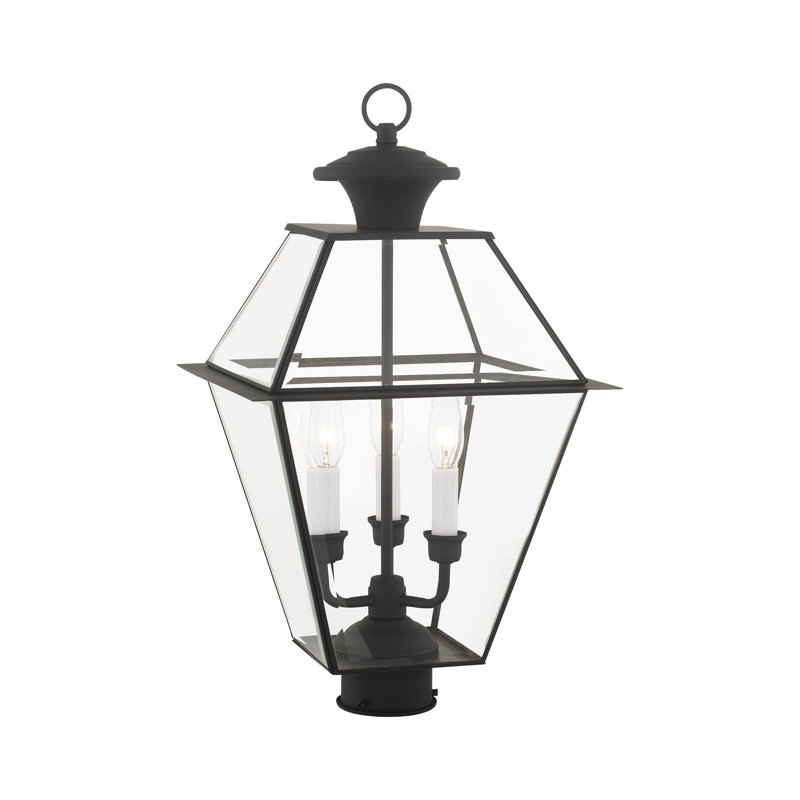Tête de lanterne câblée à 1 lumière de 22 po Boto, Noir