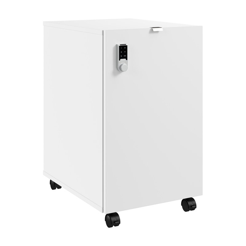 Classeur mobile avec tiroirs et serrure à clavier Bush Business Furniture Assure, Blanc