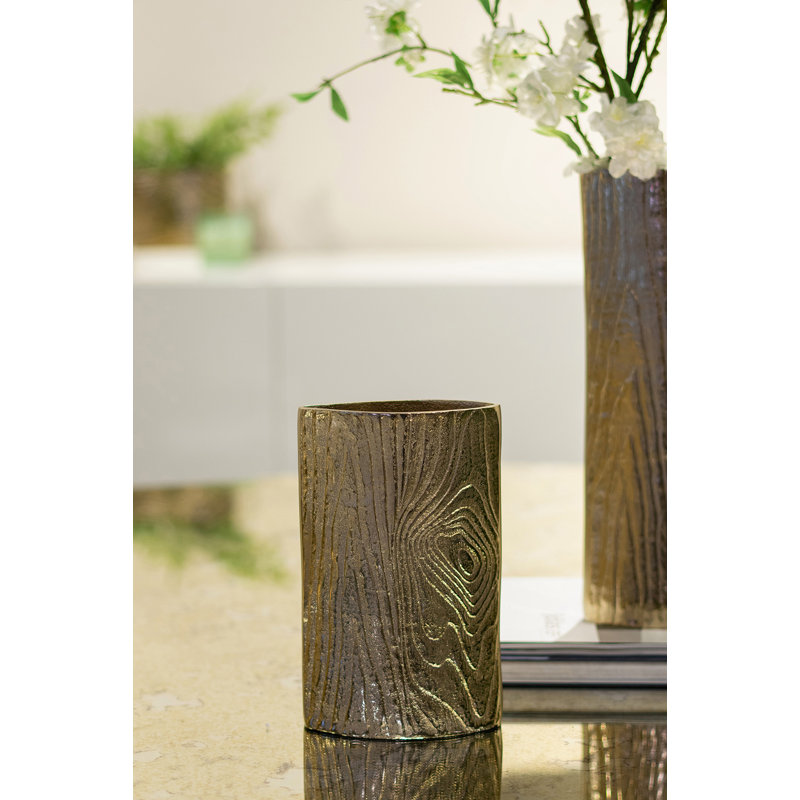 Vase de table en aluminium 6,1 po Twitty, Or vif, H 6,1 po x l 1,8 po x P 2,6 po