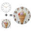 Horloge murale silencieuse en verre trempé de 30 cm, « Horloge murale en forme de cornet de glace », décoration intérieure. Fonctionne avec des piles AA (non incluses).
