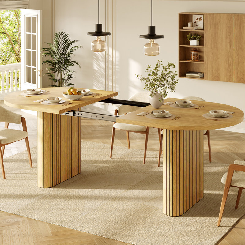 Dining Table, Natural Wood/Yellow