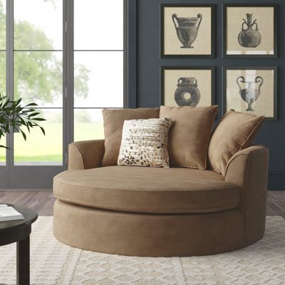 Fauteuil demi-tonneau en polyester de 61 po de largeur Beall