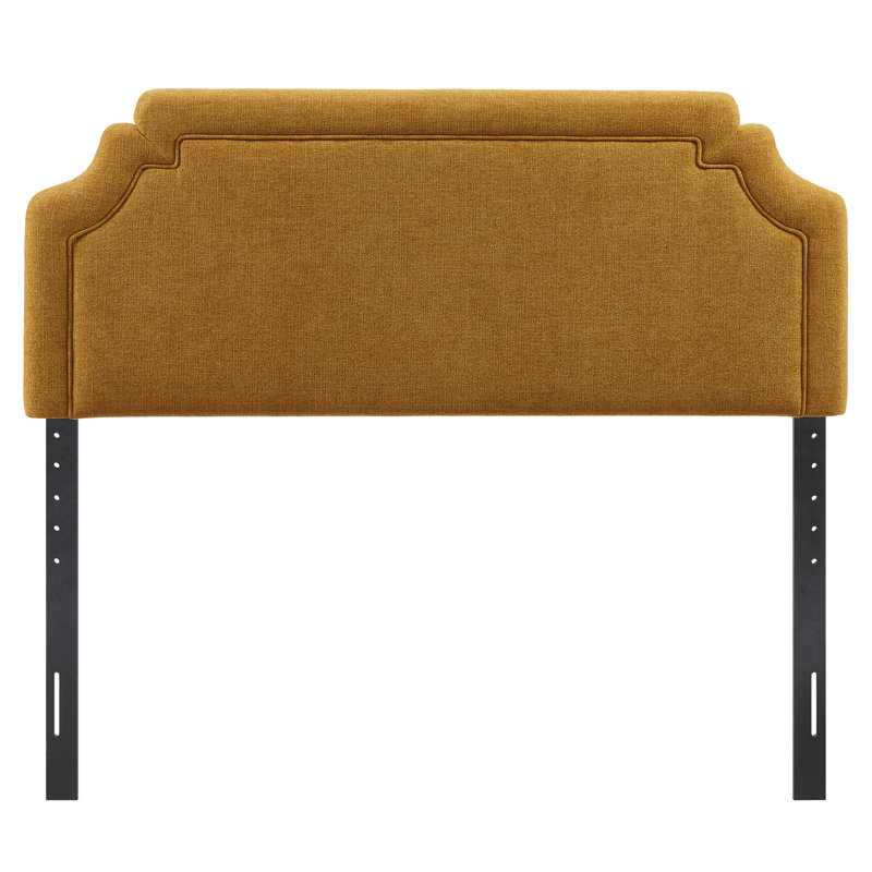Magnolia Upholstered Fabric Queen Size Headboard In Copper, Queen, Copper