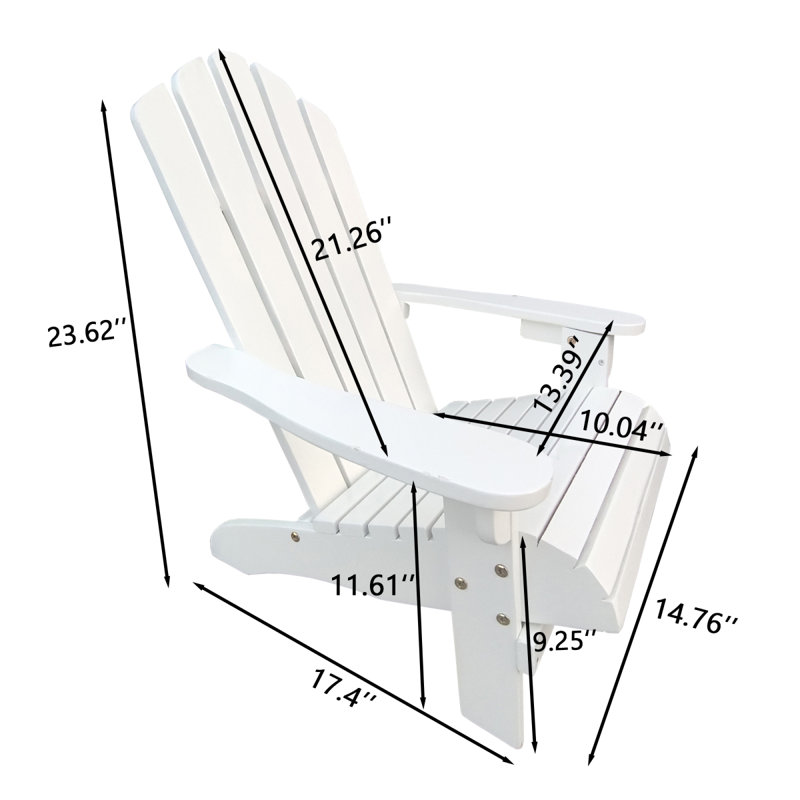 Outdoor Or Indoor Wood Children Adirondack Chair,White