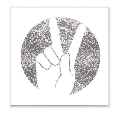 «Peace Hand Silhouette Silver», reproduction d'impression