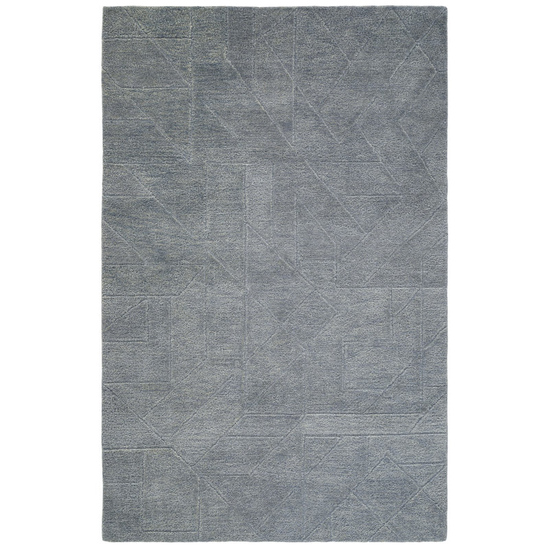 Ebern Designs Hand Tufted Wool Relief Rug, Rectangle 8' x 10'