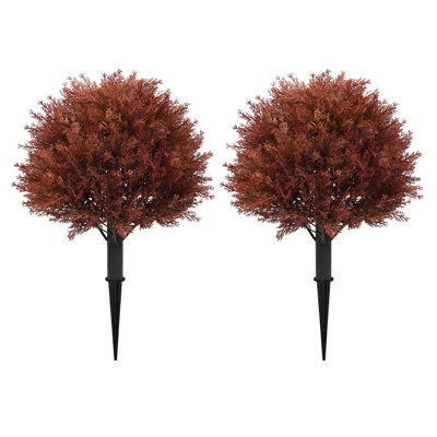 Arbre à billes 24 po avec topiaire en cyprès artificiel avec piquet de sol, plante artificielle d'automne pour la décoration intérieure et extérieure, plantes saisonnières artificielles en pot pour jardin, cour, porche, patio, entrée