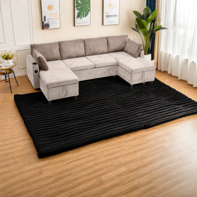 Canapés modulaires multifonctionnels, tissu chenille, élégance moderne pour le salon