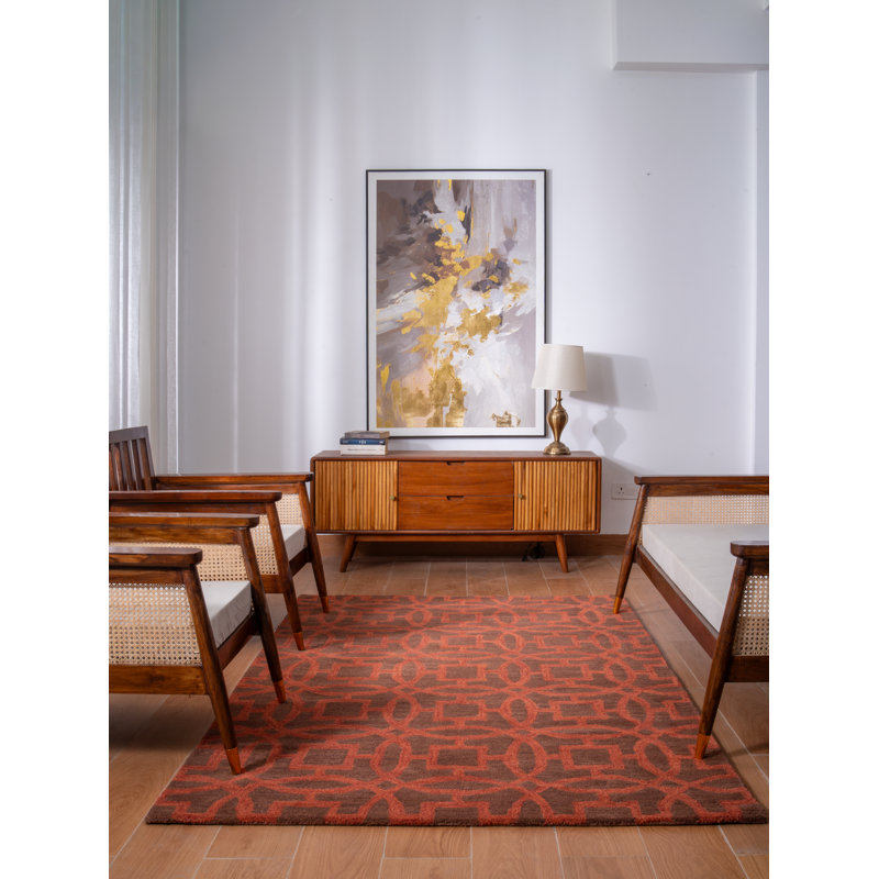 Tapis en laine touffetés à la main Bradford , Rectangulaire 8 pi x 10 pi