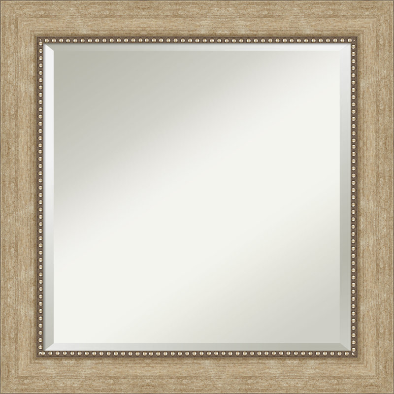 Miroir de salle de bain biseauté Vandeveer, Champagne antique, 25 po x 25 po