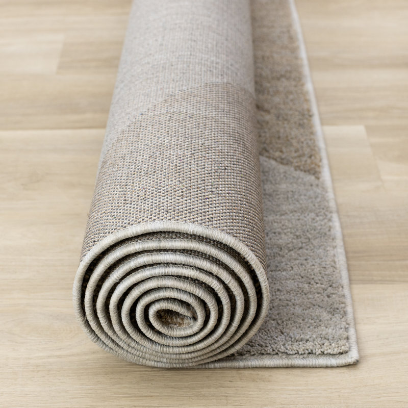Trivian Recycled Brown Gray Taupe Geometric Rug, Rectangle 5'3" x 7'7"