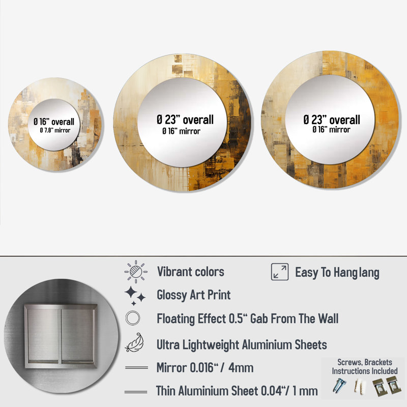 Piraye Metal Round Mirror
