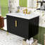 Meuble-lavabo mural moderne avec rangement réglable et lavabo-358654677