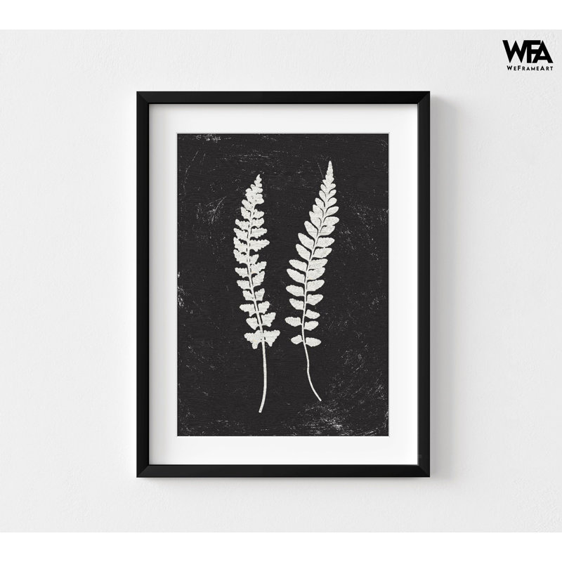 Feuilles de forêt noir et blanc, impression de décor de salon, affiche botanique, décor de chambre d'invité, cadeau pour plante